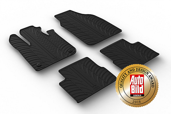 Custom Fit Rubber Floor Mats Compatible With Fiat 500e (electric) 11.2020-> 4 Pcs Set, With Raised Edge, Award Winning Design, Black Colour, Precision-Fit Rubber Car Mats