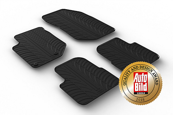 Custom Fit Rubber Floor Mats Compatible With Citroen C4 & C4X 12.2020-> 2 Pcs Set, With Raised Edge, Award Winning Design, Black Colour, Precision-Fit Rubber Car Mats