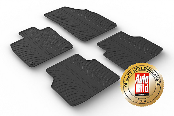Custom Fit Rubber Floor Mats Compatible With Skoda Enyaq & Enyaq Coupé 04.2021-> 4 Pcs Set, With Raised Edge, Award Winning Design, Black Colour, Precision-Fit Rubber Car Mats
