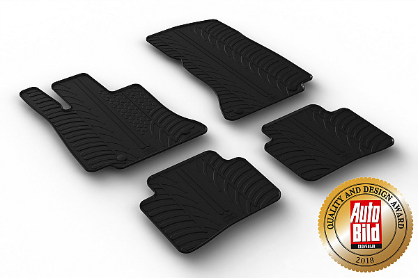 Custom Fit Rubber Floor Mats Compatible With Mercedes Benz C Class W206 06.2021-> 4 Pcs Set, With Raised Edge, Award Winning Design, Black Colour, Precision-Fit Rubber Car Mats