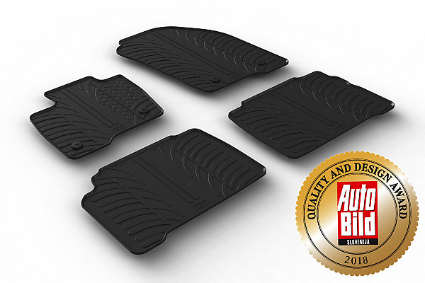 Custom Fit Rubber Floor Mats Compatible With Ford S-Max 09.2015-04.2023 4 Pcs Set, With Raised Edge, Award Winning Design, Black Colour, Precision-Fit Rubber Car Mats