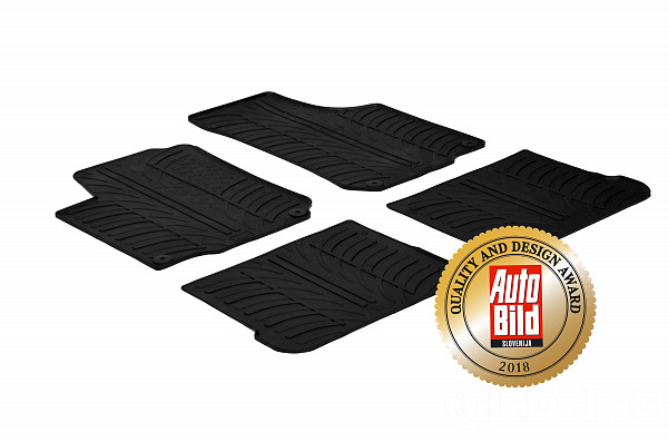 Custom Fit Rubber Floor Mats Compatible With Volkswagen Golf IV 08.1997-08.2004 4 Pcs Set, With Raised Edge, Award Winning Design, Black Colour, Precision-Fit Rubber Car Mats