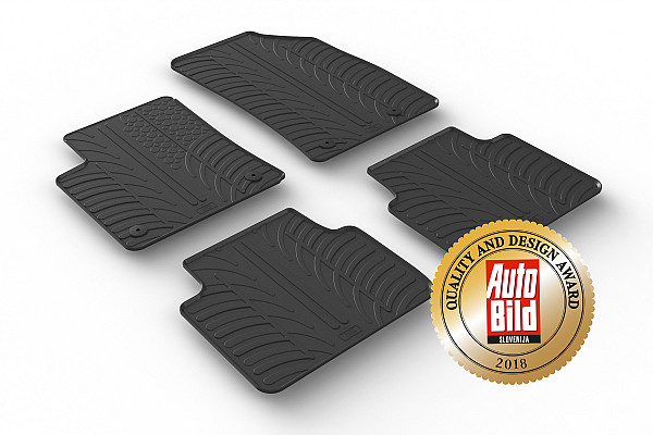 Custom Fit Rubber Floor Mats Compatible With Opel Crossland 02.2021-07.2024 4 Pcs Set, With Raised Edge, Award Winning Design, Black Colour, Precision-Fit Rubber Car Mats