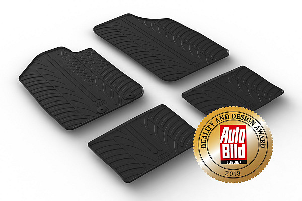 Custom Fit Rubber Floor Mats Compatible With Dacia Spring 10.2021-> 3 Pcs Set, With Raised Edge, Award Winning Design, Black Colour, Precision-Fit Rubber Car Mats