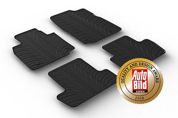 Custom Fit Rubber Floor Mats Compatible With Mazda MX-30 09.2020-> 4 Pcs Set, With Raised Edge, Award Winning Design, Black Colour, Precision-Fit Rubber Car Mats
