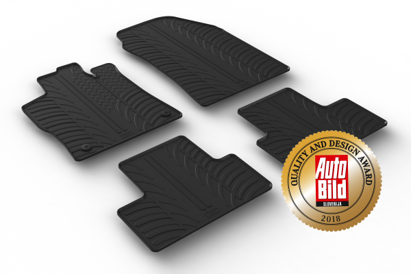 Custom Fit Rubber Floor Mats Compatible With Peugeot 308 Hatchback 01.2022-> 3 Pcs Set, With Raised Edge, Award Winning Design, Black Colour, Precision-Fit Rubber Car Mats