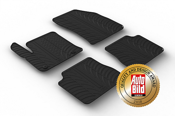 Custom Fit Rubber Floor Mats Compatible With Citroen e-C4 (Electric) 12.2020-> 4 Pcs Set, With Raised Edge, Award Winning Design, Black Colour, Precision-Fit Rubber Car Mats