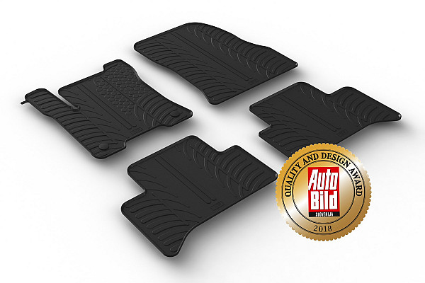 Custom Fit Rubber Floor Mats Compatible With Mercedes Benz EQA H243 03.2021-> 4 Pcs Set, With Raised Edge, Award Winning Design, Black Colour, Precision-Fit Rubber Car Mats