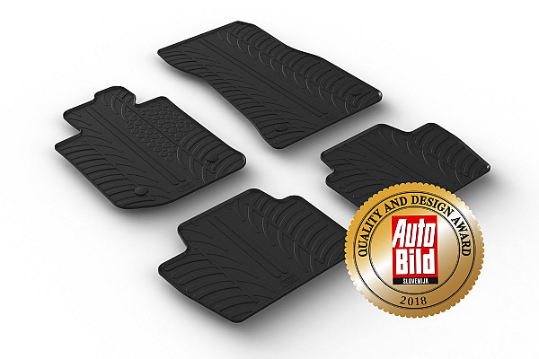 Design Gummi Fußmatten passend für BMW 4 Coupe G22 & M4 G82 ab BJ. 10.2020-> 4 tlg mit erhöhtem Rand Farbe Schwarz Gummimatten Automatten passgenau