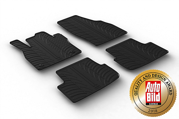 Custom Fit Rubber Floor Mats Compatible With Skoda Fabia IV 07.2021-> 3 Pcs Set, With Raised Edge, Award Winning Design, Black Colour, Precision-Fit Rubber Car Mats