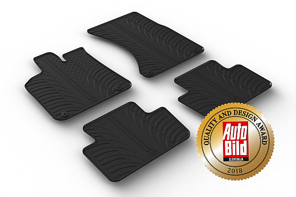 Custom Fit Rubber Floor Mats Compatible With Porsche Macan 04.2014-03.2024 4 Pcs Set, With Raised Edge, Award Winning Design, Black Colour, Precision-Fit Rubber Car Mats