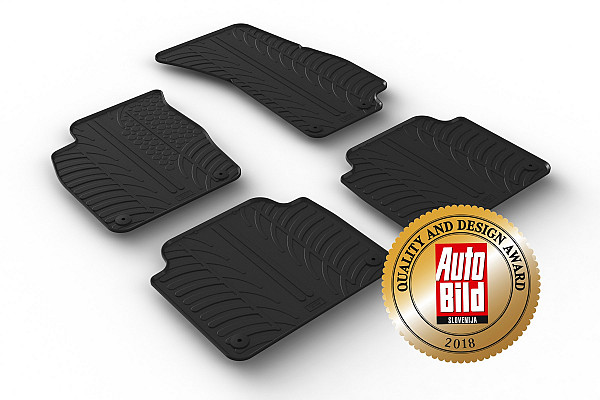 Custom Fit Rubber Floor Mats Compatible With Audi A8 & S8 11.2017-07.2023 4 Pcs Set, With Raised Edge, Award Winning Design, Black Colour, Precision-Fit Rubber Car Mats