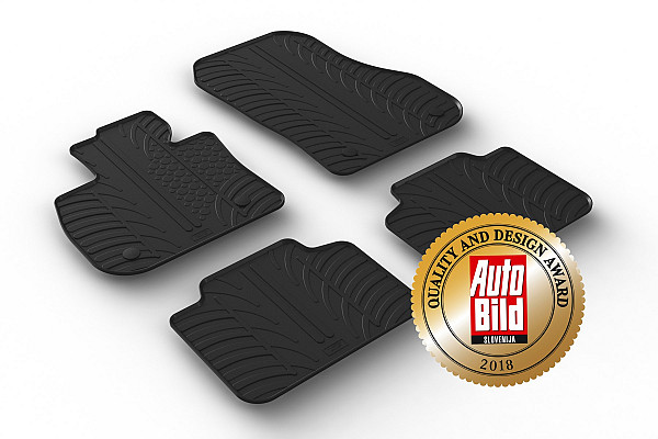 Custom Fit Rubber Floor Mats Compatible With BMW X1 10.2022-> 4 Pcs Set, With Raised Edge, Award Winning Design, Black Colour, Precision-Fit Rubber Car Mats