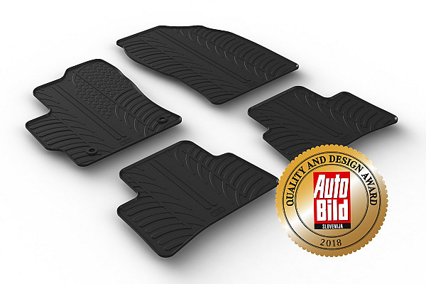 Custom Fit Rubber Floor Mats Compatible With Toyota Corolla Cross 10.2020-> 4 Pcs Set, With Raised Edge, Award Winning Design, Black Colour, Precision-Fit Rubber Car Mats