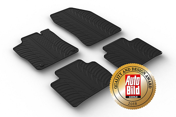 Custom Fit Rubber Floor Mats Compatible With Peugeot 408 also for Hybrid 01.2023-> 4 Pcs Set, With Raised Edge, Award Winning Design, Black Colour, Precision-Fit Rubber Car Mats