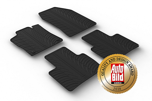 Custom Fit Rubber Floor Mats Compatible With Citroen C5 X 02.2022-> 4 Pcs Set, With Raised Edge, Award Winning Design, Black Colour, Precision-Fit Rubber Car Mats