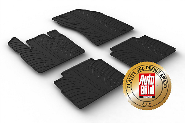 Custom Fit Rubber Floor Mats Compatible With Nissan X-Trail 08.2020-> 4 Pcs Set, With Raised Edge, Award Winning Design, Black Colour, Precision-Fit Rubber Car Mats