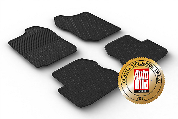 Custom Fit Rubber Floor Mats Compatible With Suzuki Jimny 10.1998-06.2018 4 Pcs Set, With Raised Edge, Award Winning Design, Black Colour, Precision-Fit Rubber Car Mats