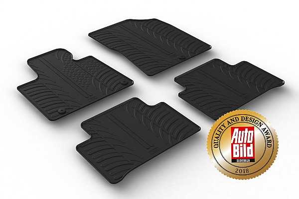 Custom Fit Rubber Floor Mats Compatible With Kia Sorento (Only Fits With Diesel Engine) 10.2020-> 4 Pcs Set, With Raised Edge, Award Winning Design, Black Colour, Precision-Fit Rubber Car Mats