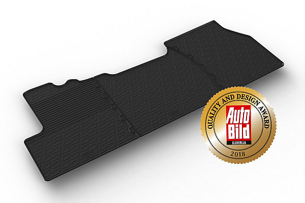Custom Fit Rubber Floor Mats Compatible With Opel Movano 10.2021-> 4 Pcs Set, With Raised Edge, Award Winning Design, Black Colour, Precision-Fit Rubber Car Mats