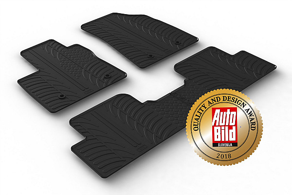Design Gummi Fußmatten passend für MG MG5 ab BJ. 03.2022-> 4 tlg mit erhöhtem Rand Farbe Schwarz Gummimatten Automatten passgenau