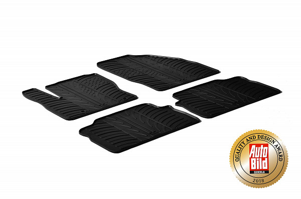 Custom Fit Rubber Floor Mats Compatible With Ford C-Max 10.2003-11.2010 4 Pcs Set, With Raised Edge, Award Winning Design, Black Colour, Precision-Fit Rubber Car Mats