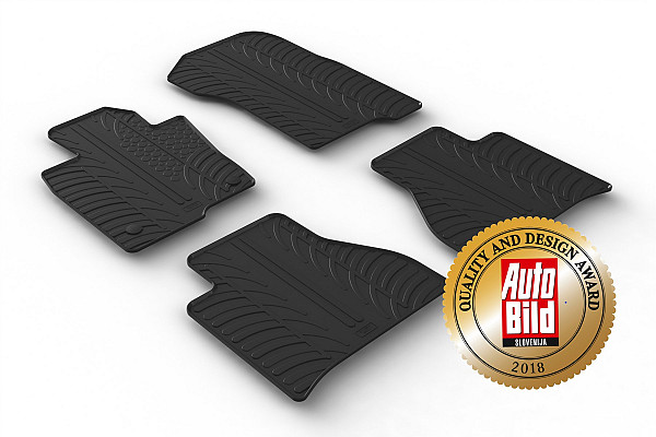 Custom Fit Rubber Floor Mats Compatible With Mercedes Benz X Class 11.2017-05.2020 4 Pcs Set, With Raised Edge, Award Winning Design, Black Colour, Precision-Fit Rubber Car Mats