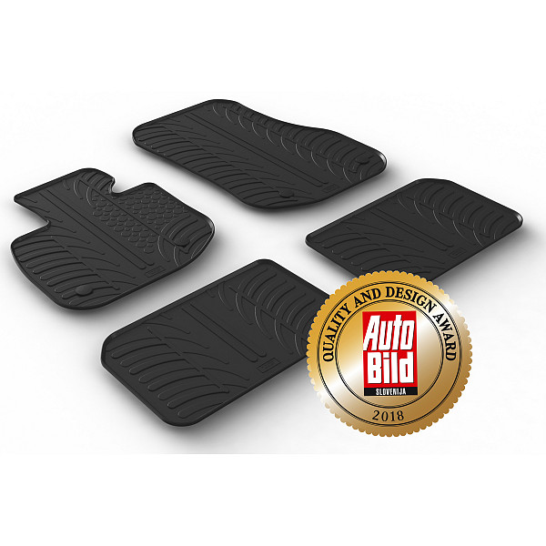Custom Fit Rubber Floor Mats Compatible With BMW iX1 U11 11.2022-> 4 Pcs Set, With Raised Edge, Award Winning Design, Black Colour, Precision-Fit Rubber Car Mats