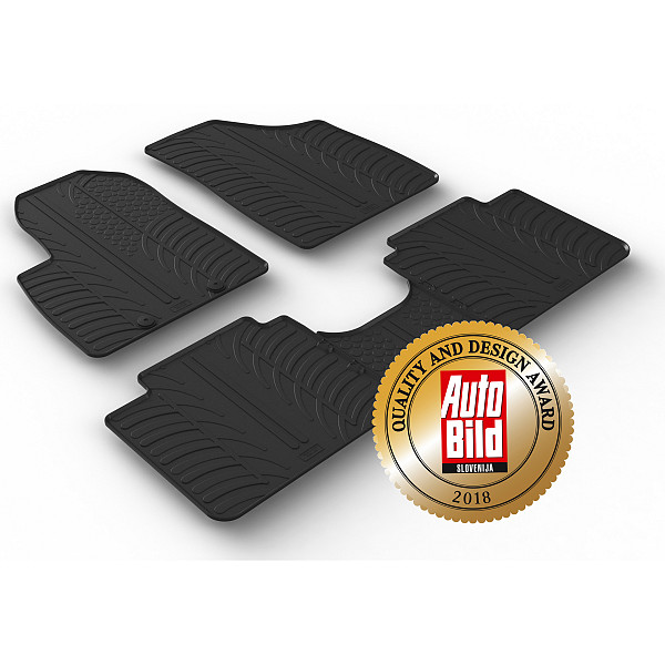 Custom Fit Rubber Floor Mats Compatible With Forthing T5 Evo 01.2020-> 3 Pcs Set, With Raised Edge, Award Winning Design, Black Colour, Precision-Fit Rubber Car Mats