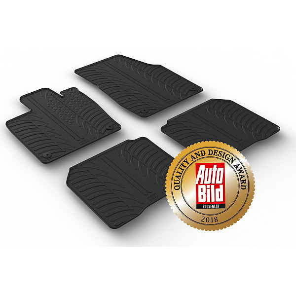 Custom Fit Rubber Floor Mats Compatible With Volkswagen iD.7 Limousine & Tourer (Estate) 03.2025-> 4 Pcs Set, With Raised Edge, Award Winning Design, Black Colour, Precision-Fit Rubber Car Mats