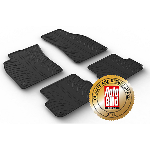 Custom Fit Rubber Floor Mats Compatible With Audi A6 Avant Estate 4F 2004-2010 5 Pcs Set, With Raised Edge, Award Winning Design, Black Colour, Precision-Fit Rubber Car Mats