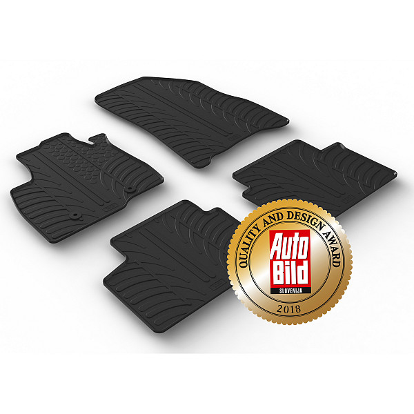 Custom Fit Rubber Floor Mats Compatible With Dacia Duster 06.2024-> 5 Pcs Set, With Raised Edge, Award Winning Design, Black Colour, Precision-Fit Rubber Car Mats