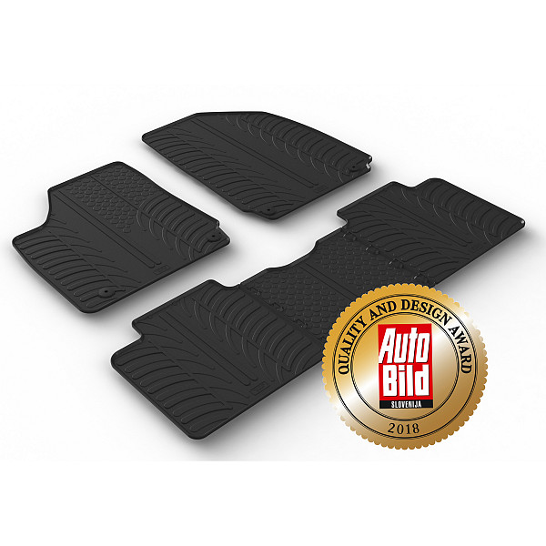 Custom Fit Rubber Floor Mats Compatible With Hyundai Ioniq 6 11.2022-> 4 Pcs Set, With Raised Edge, Award Winning Design, Black Colour, Precision-Fit Rubber Car Mats