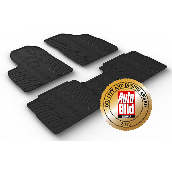 Custom Fit Rubber Floor Mats Compatible With Forthing U-Tour 01.2023-> 3 Pcs Set, With Raised Edge, Award Winning Design, Black Colour, Precision-Fit Rubber Car Mats