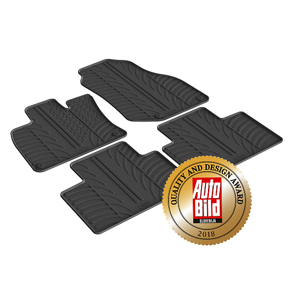 Custom Fit Rubber Floor Mats Compatible With Lynk & Co 01 04.2021-> 4 Pcs Set, With Raised Edge, Award Winning Design, Black Colour, Precision-Fit Rubber Car Mats