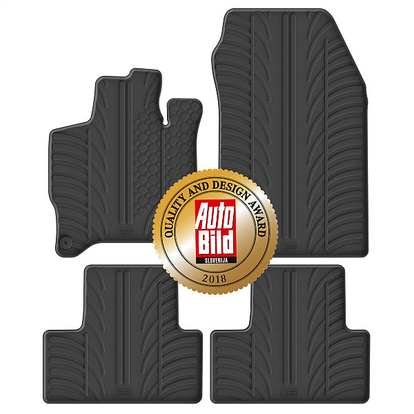 Custom Fit Rubber Floor Mats Compatible With Opel Astra L Hatchback MHEV (Hybrid) 02.2022-> 4 Pcs Set, With Raised Edge, Award Winning Design, Black Colour, Precision-Fit Rubber Car Mats