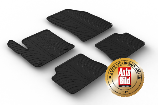 Custom Fit Rubber Floor Mats Compatible With Opel Mokka-e (electric) 01.2021-> 2 Pcs Set, With Raised Edge, Award Winning Design, Black Colour, Precision-Fit Rubber Car Mats