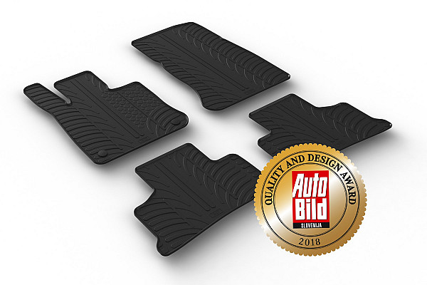 Custom Fit Rubber Floor Mats Compatible With Mercedes Benz GLC Coupe X254 10.2022-> 4 Pcs Set, With Raised Edge, Award Winning Design, Black Colour, Precision-Fit Rubber Car Mats