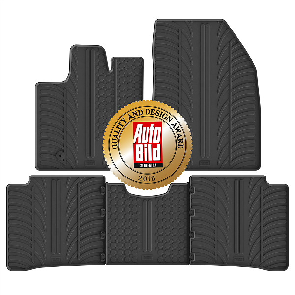 Custom Fit Rubber Floor Mats Compatible With BYD Atto 3 04.2023-> 4 Pcs Set, With Raised Edge, Award Winning Design, Black Colour, Precision-Fit Rubber Car Mats