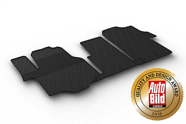 Custom Fit Rubber Floor Mats Compatible With Man TGE 02.2017-> 2 Pcs Set, With Raised Edge, Award Winning Design, Black Colour, Precision-Fit Rubber Car Mats