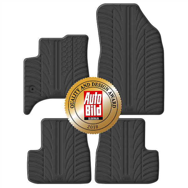 Custom Fit Rubber Floor Mats Compatible With Fiat Grande Panda Hybrid 07.2025-> 5 Pcs Set, With Raised Edge, Award Winning Design, Black Colour, Precision-Fit Rubber Car Mats