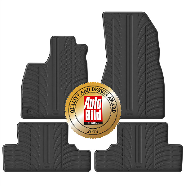 Custom Fit Rubber Floor Mats Compatible With Renault R5 01.2025-> 2 Pcs Set, With Raised Edge, Award Winning Design, Black Colour, Precision-Fit Rubber Car Mats
