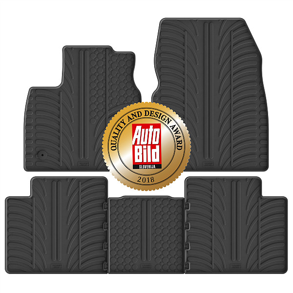 Custom Fit Rubber Floor Mats Compatible With Renault Scenic V E-Tech 03.2024-> 4 Pcs Set, With Raised Edge, Award Winning Design, Black Colour, Precision-Fit Rubber Car Mats