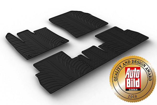 Custom Fit Rubber Floor Mats Compatible With Toyota Proace City Passenger Without Switching Passenger Seat, With Oval Fixings 04.2020-> 4 Pcs Set, With Raised Edge, Award Winning Design, Black Colour, Precision-Fit Rubber Car Mats