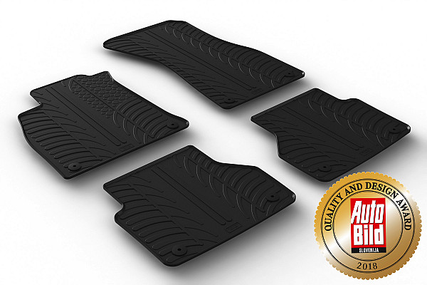 Custom Fit Rubber Floor Mats Compatible With Audi A7, S7 & RS7 4K 02.2018-> 4 Pcs Set, With Raised Edge, Award Winning Design, Black Colour, Precision-Fit Rubber Car Mats