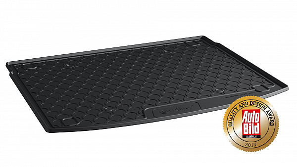 Design Kofferraumwanne kompatibel mit Kia Xceed ab BJ. 09.2019-> für variablen Ladeboden in oberer Position Kofferraummatte passgenau mit erhöhtem Rand