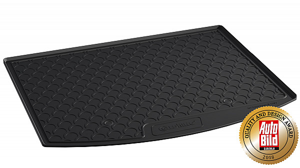 Design Kofferraumwanne kompatibel mit Ford KUGA ab BJ. 02.2017-04.2020 für variablen Ladeboden in oberer Position Kofferraummatte passgenau mit erhöhtem Rand