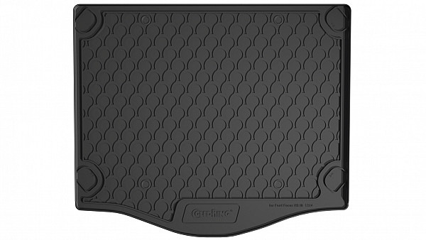 Design Kofferraumwanne kompatibel mit Ford Focus (Schrägheck) BJ. 03.2011-08.2018 mit schmalem Notrad Kofferraummatte passgenau mit erhöhtem Rand