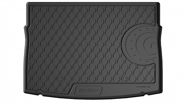 Design Kofferraumwanne kompatibel mit Volkswagen Golf VII Schrägheck & e-Golf BJ. 11.2012-05.2020 für oberen (hohen) Ladeboden Kofferraummatte passgenau mit erhöhtem Rand