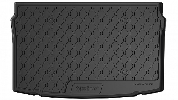 Design Kofferraumwanne kompatibel mit Volkswagen Polo ab BJ. 11.2017->  Kofferraummatte passgenau mit erhöhtem Rand